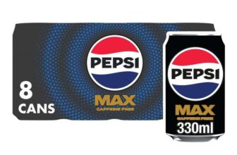 Pepsi Max No Caffeine & No Sugar Soft Drinks, 8 x 330ml