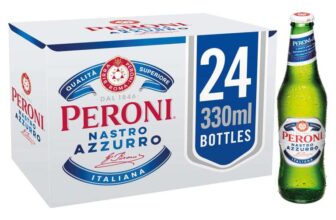 Peroni Nastro Azzurro Italian Lager, 24 x 330ml, 5% ABV, Brewed in Italy – With Voucher (£19.86 With 1st Time S&S)