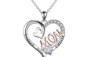 Personalised Mothers Day Necklace, Heart Pendant from Daughter, Cubic Zirconia