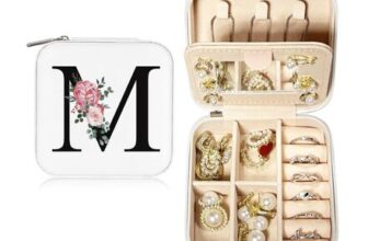 Personalised Travel Jewellery Box with Mirror and Alphabet Organiser
