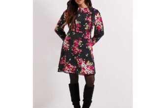 Petite Patchwork Floral Lace Trim Detail Tie Back Printed Mini Dress