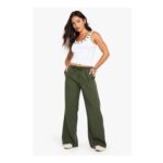 Petite Woven Elasticated Waist Straight Leg Trousers