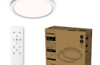 Philips LED Remote Control Ceiling Light, Round, 30 cm, Dimmable, Tunable White Light, Living Room, Bedroom, No Flicker or Glare