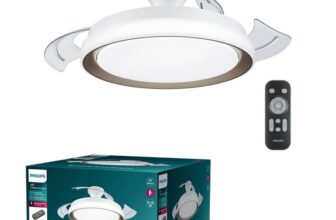 Philips Led Bliss 28W Ceiling Light with 35W Fan, 2700K-4000K-5500K, Remote Control, Gold, for Ceiling Lighting, Living Room and Bedroom