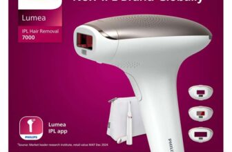 Philips Lumea 7000 Series, IPL Hair Removal Device with Satin Compact Pen Trimmer and 3 Attachments