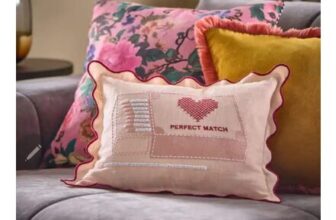 Pink 30 X 40cm Valentines Embroidered Perfect Match Cushion