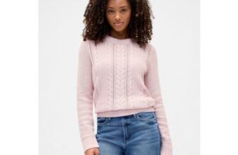 Pink Cotton Cable Knit Jumper