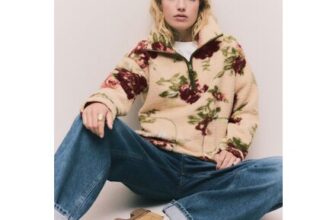 Pink Floral Print Soft Touch Cosy Teddy Borg Quarter Zip Fleece