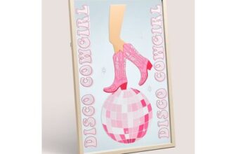 Pink Mirrored Disco Cowgirl Wall Art