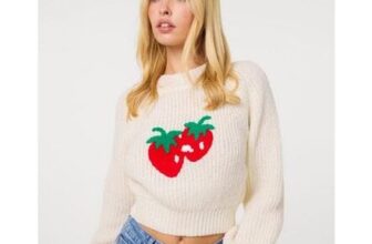 Pink Vanilla off White Strawberry Knit Jumper