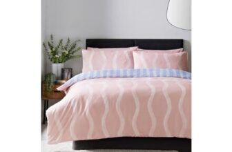 Pink Wavy Striped Reversible Duvet Set – King