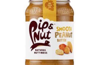 Pip & Nut – Smooth Peanut Butter (6 x 300g) Natural Nut Butter, No Palm Oil, No Added Sugar, Hi-Oleic Peanuts (£11.47 S&S)