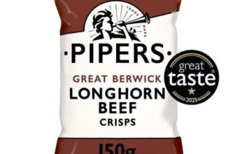 Pipers Great Berwick Longhorn Beef Sharing Bag Crisps