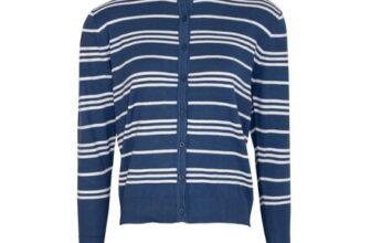 Plaited Cardigan Stripe – Navy & White