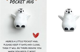 Pocket Hug Keepsake, MiniMini Decorative, Emotional Support Gift, Portable Comfort Token, Touching Message Card Gift, Cute Animal Memento, Love Expression Keepsake, Friend (penguin)
