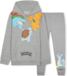 Pokemon Tracksuit for Boys & Teens, 2 Pcs Pullover Hoodie & Comfy Joggers Set, Sportswear & Loungewear, Anime Gifts for Boys