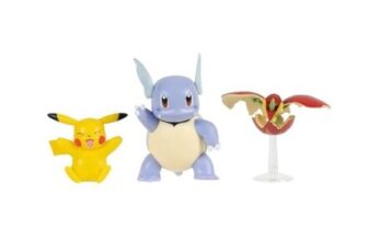 Pokmon Battle Figures 3-Pack: Pikachu (2in), Flapple (2in), Wartortle (3in)