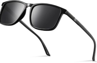 Polarized Sunglasses Men Women – UV400 Protection Sunglasses Men Women TR90 Ultralight Frame Black Retro Sport Polarized Sunglasses for Fishing, Fishing, Skiing