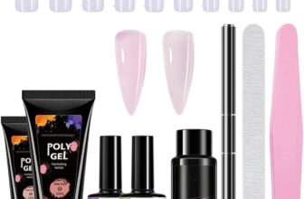 Poly Nail Gel Kit – 10pcs Clear Pink Poly Nail gel Set – 15ml 2 Colors Strengthener Extension Gel With nail Tools – UV Pink poly Builder nailgel Set For Women Beginners DIY