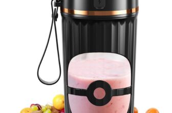 Portable Blender, USB-C Rechargeable Smoothie Maker, 400ml Mini Blender with 10 Stainless Steel Blades, 60W, Personal Blender For Smoothie Juices, Baby Food, Milk Shakes, Cordless For Home Outdoor