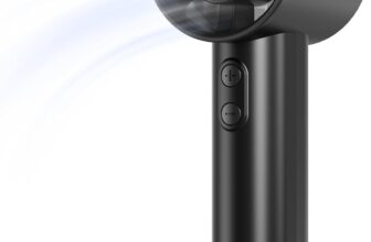 Portable Handheld Fan – Hand Fan with 1-199 Speed, Mini Fan Handheld with LED Display, Up to 13H, USB Rechargeable Hand Held Fan for Indoor, Outdoor, Travel, Makeup, Gifts for Women Men, Black