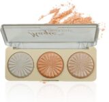 Powder Highlighter Makeup, Blushers for Cheeks Make Up 3 Colors Glitter, Shimmer Versatile Makeup Palette, Long-lasting Bronzer Powder Contour & Blush Palette, Waterproof Baked Powder