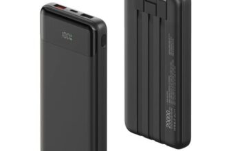 Power Bank 20000mAh with Built in 3 Cable