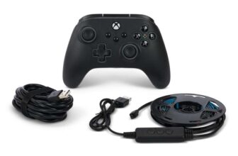 PowerA Advantage Wired Controller for Xbox Series XS with Lumectra RGB LED Strip – Black