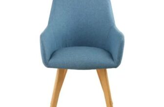 Premier Dining Chair with Arms, Stockholm Beechwood Legs, Sky Blue/Natural