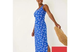 Previous next Roman Dandelion Print Midi Dress – Blue