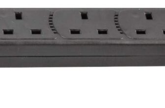 Pro Elec PEL01204 IEC C14 Plug to 4-Gang mains Extension Lead, Black, 1 m