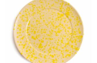 Puglia Bright Yellow Splatter Dinner Plate, 27cm