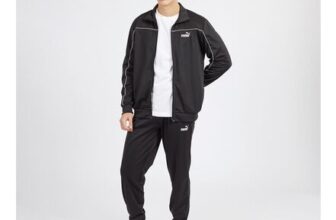 Puma Mens Piping Poly Tracksuit Black