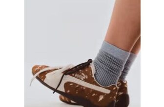 Puma Speedcat Doelette Pony Hair Trainers in Deer Print