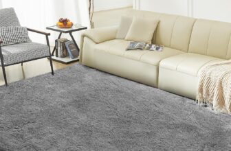 Puremy Ultra Soft Area Rugs for Living Room, Fluffy Plush Rugs for Bedroom, Non-Slip Floor Carpet for Nursery, Bedside, Playroom, Dorms, Home Decor, 80×150 cm, Dark Grey