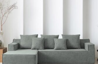 PurrJoys 2-Piece Modular Sectional Sleeper Sofa,L-Shape Chaise,7-Seater Sofa,Upholstered Couches for Living Room Bedroom,No Assembly Required,Grey