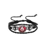 QKEOISUD Genshin Impact Pyro Leather Bracelet, Unisex Adjustable Bangle