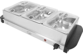QUEST Electric Buffet Server & Warming Tray – Silver