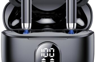 QXQ 2026 New Wireless Earbuds, Bluetooth 5.4 Headphones HiFi Stereo with 4 ENC Mic, 40H Mini Ear Buds In-Ear Noise Cancelling Earbuds with LED Screen, Light Bluetooth Earphones for Android iOS, Black