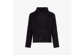 REPRESENT Textured Borg Relaxed-Fit Knitted Hoodie