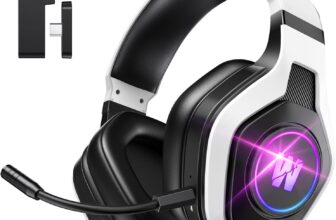 RGB Wireless Gaming Headset with Mic, 7.1 Surround Sound, 60H Playtime, Noise Cancelling Over Ear Headphones, 2.4GHz & Bluetooth, Low Latency, for PC, PS5, PS4, Switch