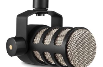 RØDE PodMic Broadcast-quality Dynamic Microphone with Integrated Swing Mount, Black, XLR