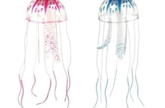 RUIENGCOMM 2Pcs Colorful Luminous Jellyfish Aquarium Decor