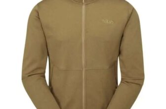 Rab Mens Geon Fleece Jacket with Zipped Pockets, Footprint Yellow – Sizes S to XXL (Army Green/ Black/ Ink Blue – limited sizes) – with code