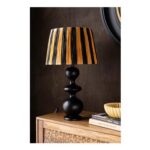 Raffia Black & Natural Stripe Easyfit Lampshade