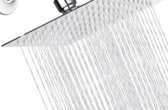 Rain Shower Head, WOOPHEN 8 High Flow Stainless Steel Square Rainfall ShowerHead, High Pressure Design, Awesome Shower Experience Even at Low Water Flow (Chrome)