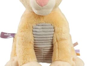 Rainbow Designs Disney Lion King Soft Toy – Simba Plush Sensory Activity Toy with Teether, Crinkle Ears & Textured Tummy