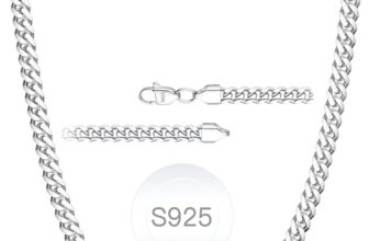 Rajputana S925 Sterling Silver 4mm/8mm Thick Cuban Chain for Men Sturdy Mens Silver Gold Chain Hypoallergenic Curb Chain Necklace Jewelry for Him 16/18/20/22/24/26/28 Inch