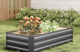 Rectangular Garden Metal Raised Bed – Grey / 100cm ,Sold & Shipped by FURNITURE SPOT LTD