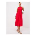 Red 2 in 1 Midi Dress